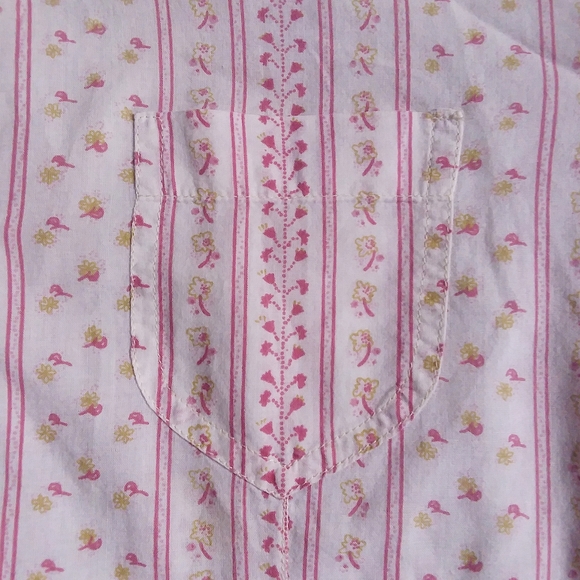 Vintage DCC Missy S Floral Striped Button Down Top - Picture 4 of 6